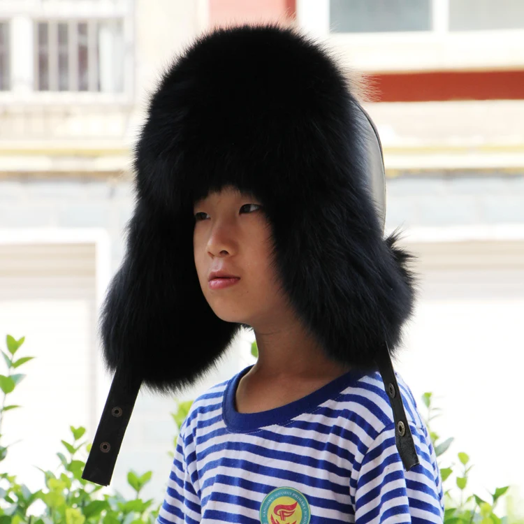 Настоящая популярная детская шапка из лисьего меха для девочек, детские зимние защитные шапки с ушками Leifeng, детские шапки с ушками
