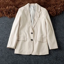 Good Quality Linen Blazer Women 2019 Fall New Sale Suit Jacket For Woman Loose Single Breasted Solid Women Blazers And Jackets