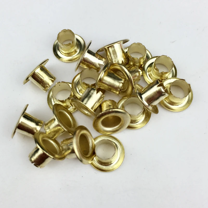 Eyelet grommet ring kit 500 SET Inner Diameter 4 mm Colored Eyelets Pores Metal Holes Bags Decorative Gold Rivet