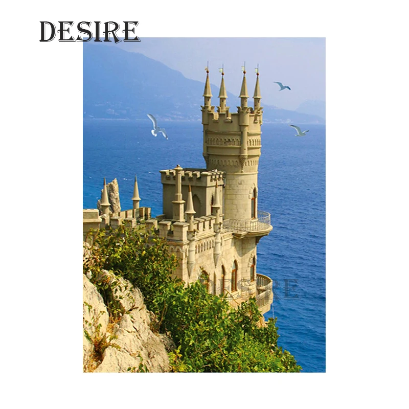 

Desire Diamond Painting Cross Stitch Seaside Scenic Light House Square Mosaic Picture Rhinestone DIY Diamond Embroidery PT1162