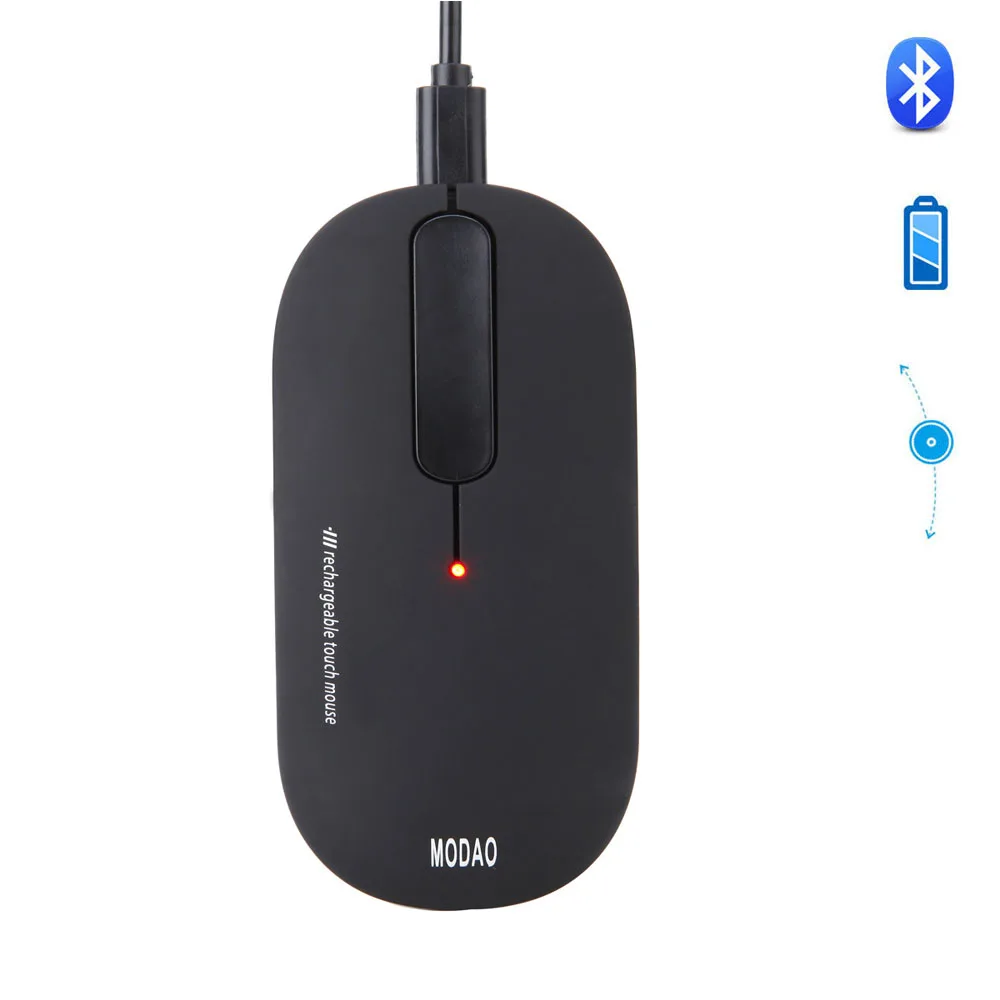 

Colohas Bluetooth 3.0 Wireless Mouse Touch Sensitive Scroll Wheel Optical Mouse Business Rechargeable Gaming Mice for Macbook