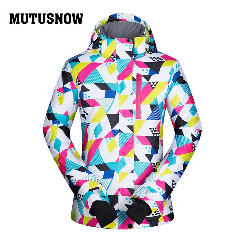 MUTUSNOW النساء سترة تزلج التزلج على الجليد سترة يندبروف ماء الشتاء الملابس في الهواء الطلق الرياضة ارتداء مقنعين سوبر الدافئة معطف