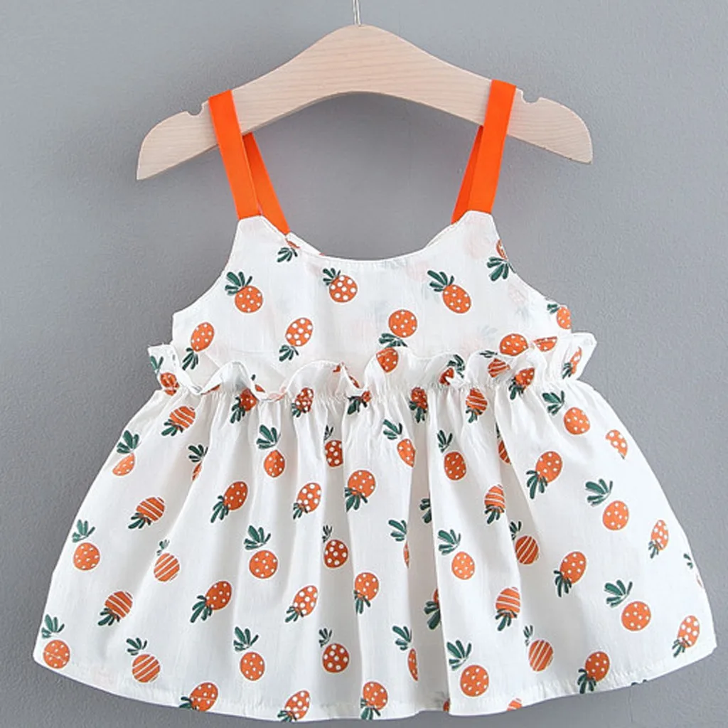 

Baby Dresses Girl Newborn Kid Baby Girl Dress Fruit Print Tulle Patchwork Princess Beach Dress Sundress Vestido Bautizo