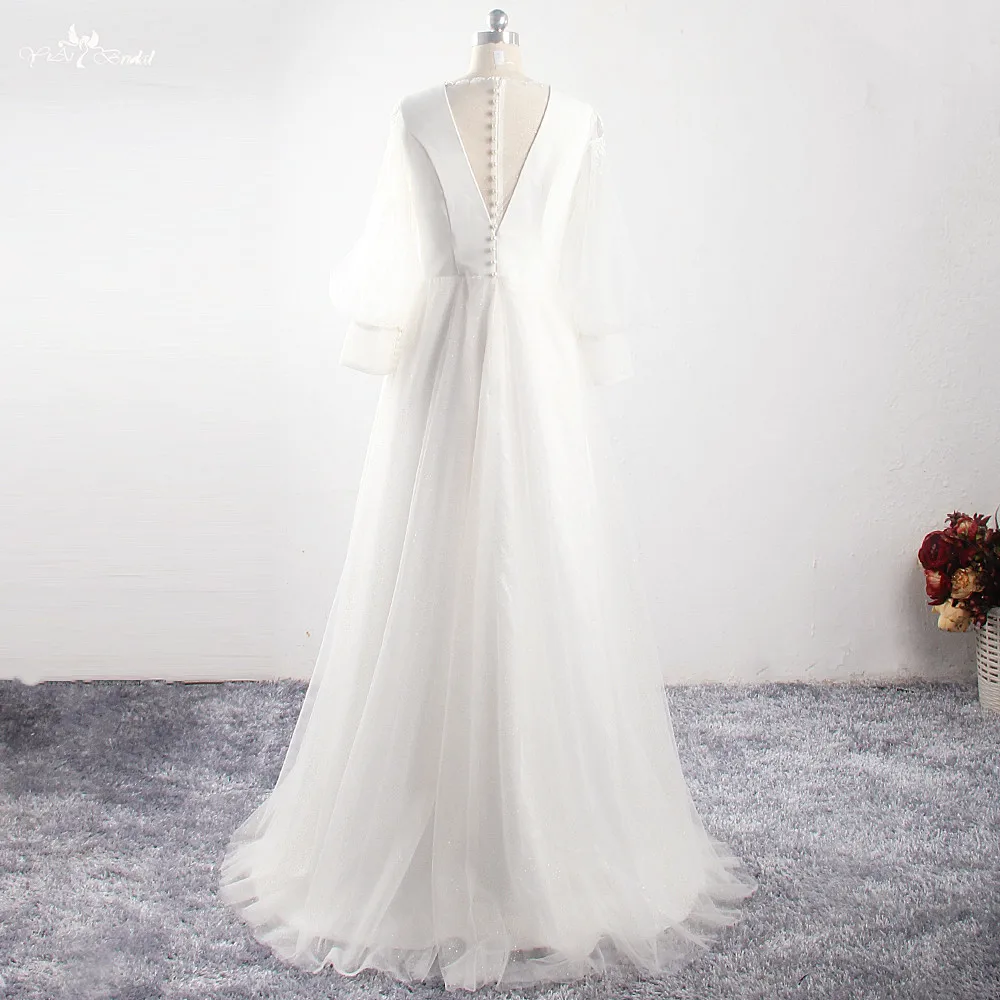 Lz338 Sparkly Color Star Pattern Deep V Neck Boho Dress Lantern