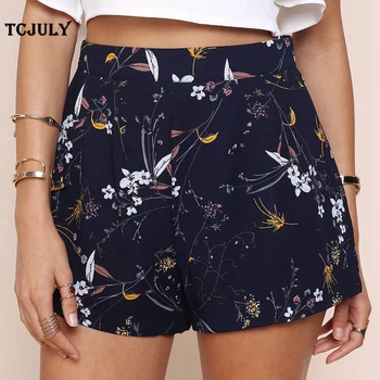 

TCJULY Fashion Flowers Print Women's Summer Shorts High Waist Loose Casual Short Pants With Pockets Breathable Streetwear Shorts