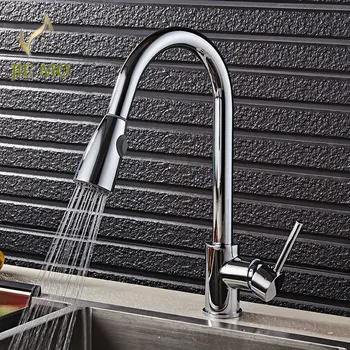 

Kitchen pull out Faucet tap Swivel Spout Vanity Sink Mixer 8055