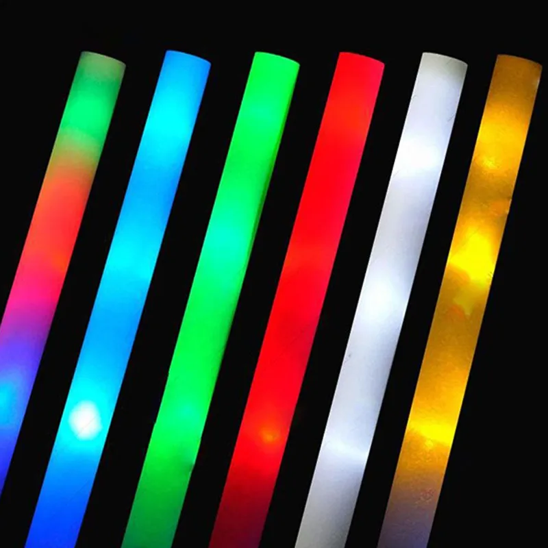 2018 Новый 48 см многоцветный Поролоновый Батон светодиодный светящиеся игрушки палочки многоцветный меняющий мигающий концерт поддержка-17