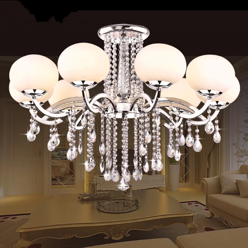 

Simple modern LED ceiling lamps crystal warm round main bedroom living room dining room atmosphere led ceiling light