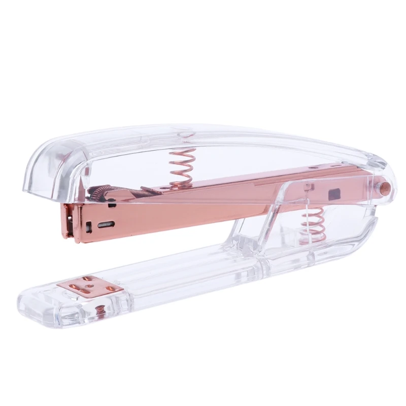 

Fashion Rose Gold Stapler Acrylic Metal 24/6 26/6 Practical Manual Staplers Tool Nov-26B