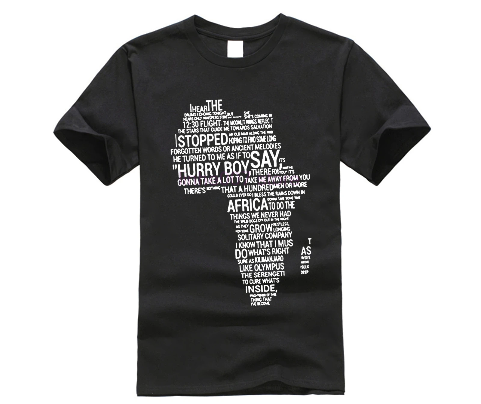 

Toto Africa Lyrics I Bless The Rains Down T Shirt Black Cotton Men T-Shirt Cool Casual pride t shirt men Unisex Fashion tshirt