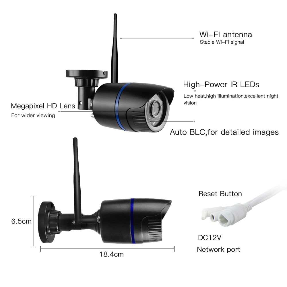 Woaser 1.0mp WI FI IP Камера Водонепроницаемый HD 720 P сети день Ночное видение Открытый