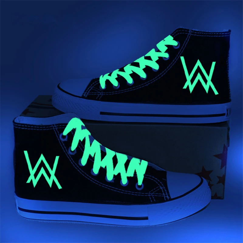 

Luminous glow in dark superman Alan Walker BTS attack on titan captain of America casual shoes canvas men lace up sneakers