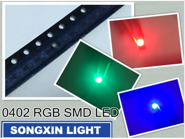 4000pcs/lot LED 0402 / 1005 SMD light beads bright RGB red green blue emitting diode original | Электронные компоненты и