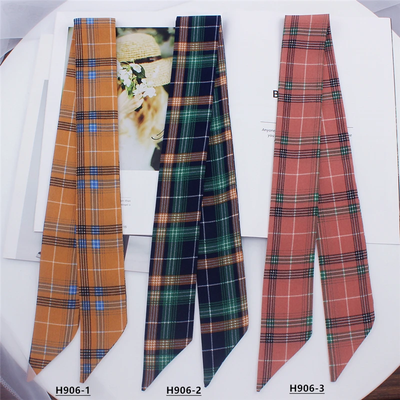

New Hot Lucky Print Womens Small Silk Scarf Fashion Neck Gaiter Bags Ribbons Head Scarf Luxury Brand Tie Long Scarves
