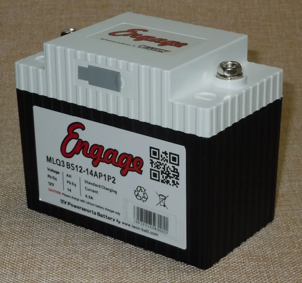 

Motorcycle Lithium Iron Battery 210CCA powersport starting batteries lightweight PbEq 14Ah Engage MLQ3 BS12-14AP1P2