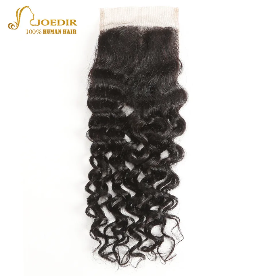 

Joedir Pre Colored Brazilian Water Wave Hair Lace Closure 4*4 Human Hair Lace Closure With Baby Hair Free Shipping Remy 10-20"