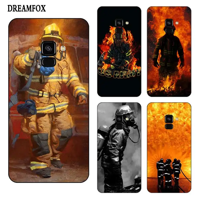 

P069 Fireman Black Silicone Case Cover For Samsung Galaxy J2 J3 J4 J5 J6 J7 J8 Pro Plus Prime 2018 2017