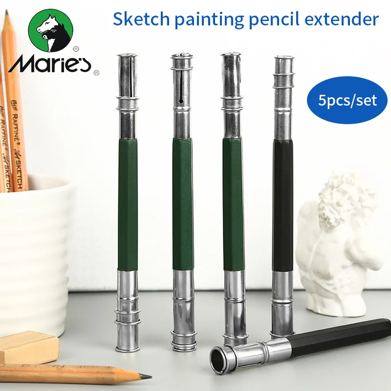 

Maries 5Pcs/set Double Head Pencil Extender Sketch Painting Standard Pencil Extender Stationery For Drawing School Art Supplies