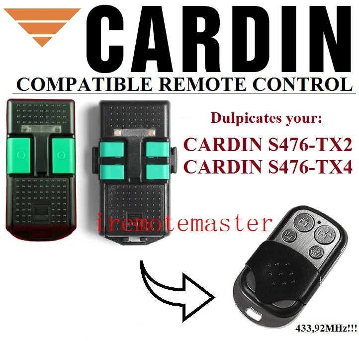 

CARDIN S476-TX2,S476-TX4 compatible remote control replacement