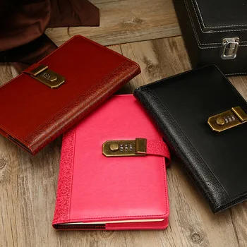 

Coloffice Retro password notebook with lock journal thickened A5 creative hand book business notepad stationery office supplies