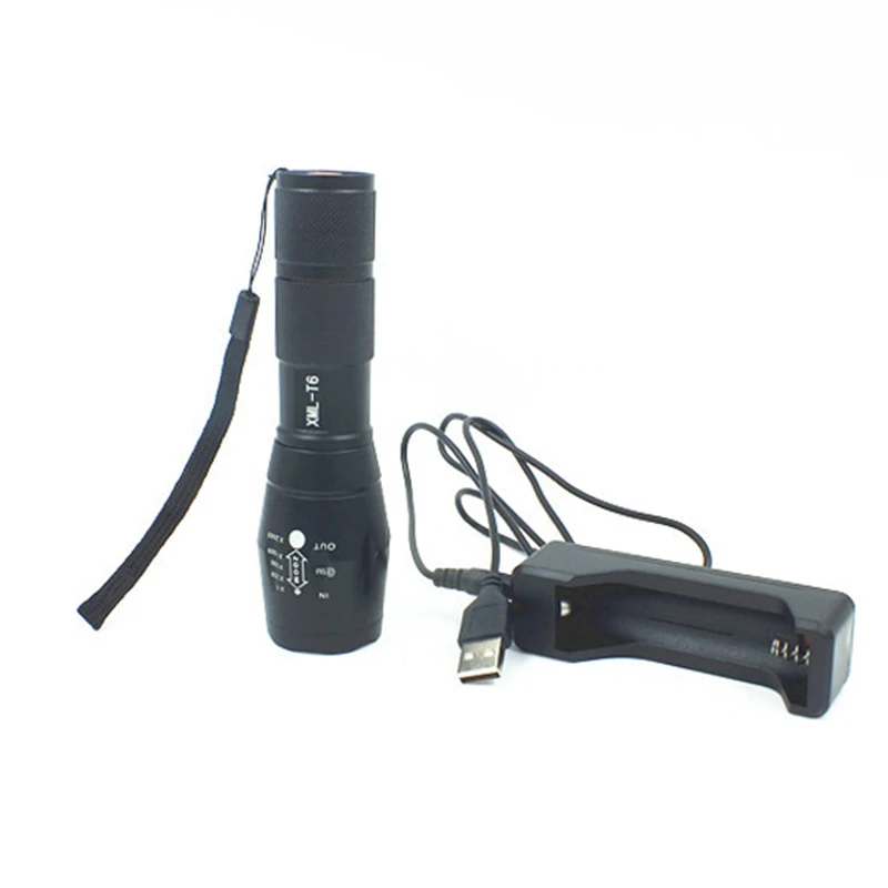 AIMIHUO Cree Xm-L T6 LED Flashlight Zoomable 5 Mode LED Torch Waterproof Flashlight Lamp Lanterna For Rechargeable 18650 Battery (9)