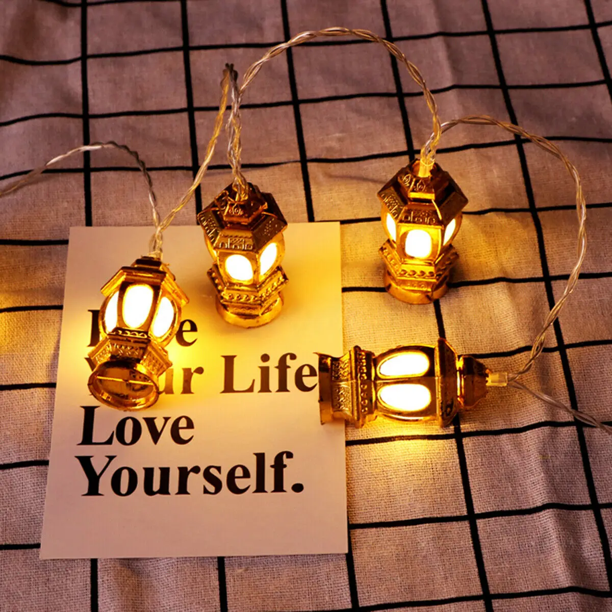 10LED String Fairy Light Battery Operated Lamp Party Castle Lantern Shape Decor | Освещение