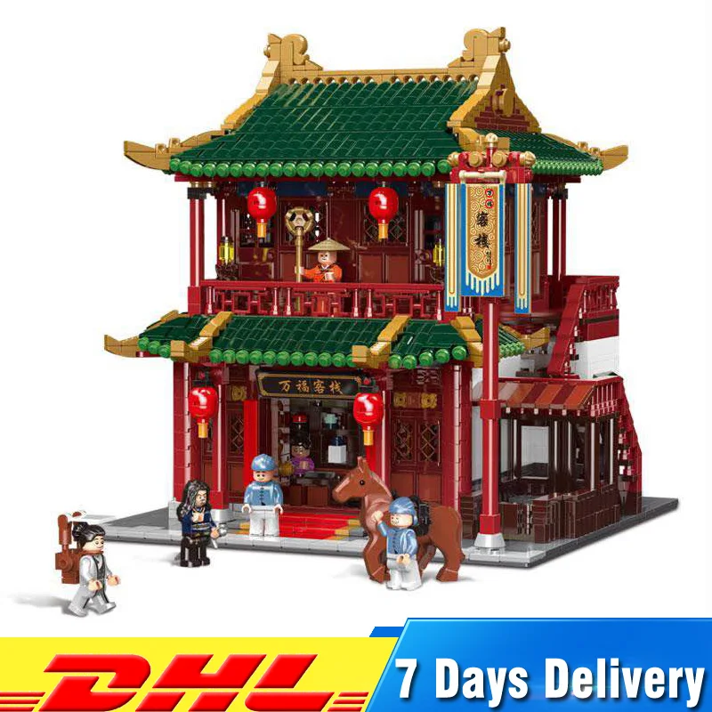 

DHL Chinese Building The Wanfu Inn Set Model XingBao 01022 3046 Pcs Educational Blocks Bricks Children Toys Christmas Gifts