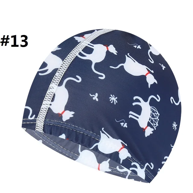 2019 Multi Prints Fabric Swimming Cap Swiming Pool Protect Long Hair