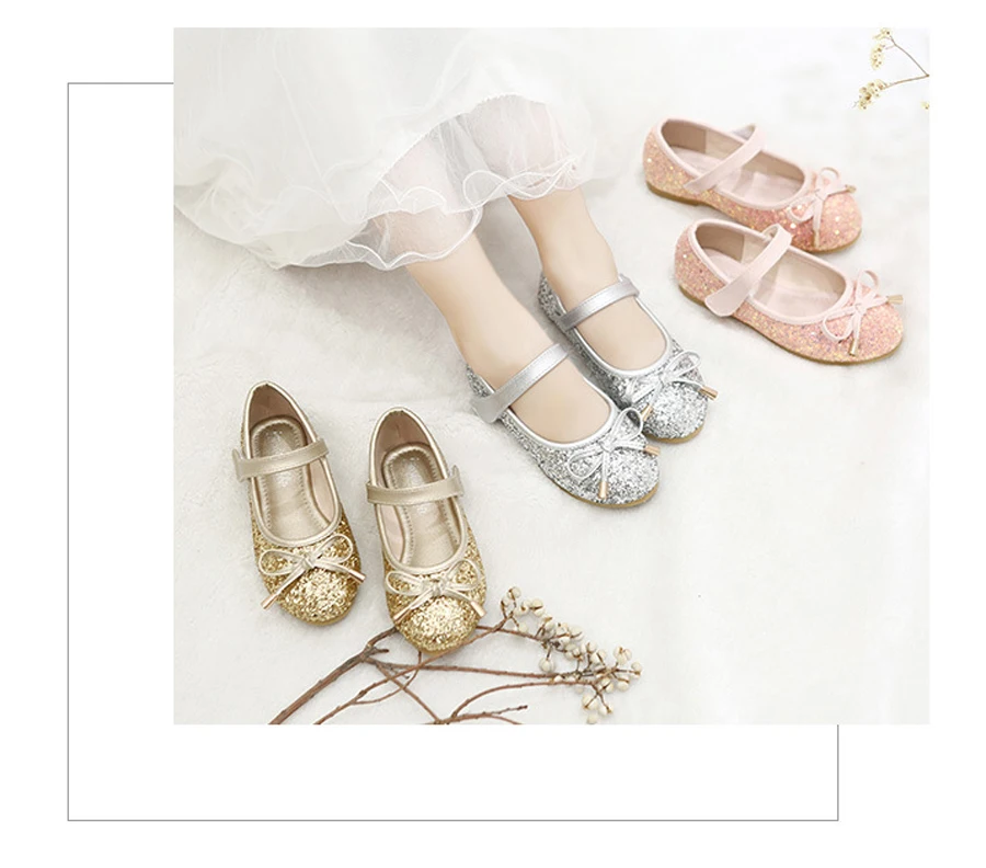 Sapatas dos Miúdos Meninas para a Festa de Dança de Couro Iyeal Meninas Sapatos Princesa Ouro Rosa Sliver Menina Único 6 Cheap Sapatos de couro