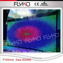 Светодио дный 3x6 м LED видео занавеска светодио дный ткань светодиодный экран