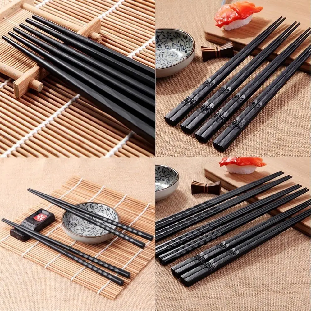 

1Pair Black Chopstick Reusable Chinese Japanese Chop Hair Stick Stir Fry Party Gift
