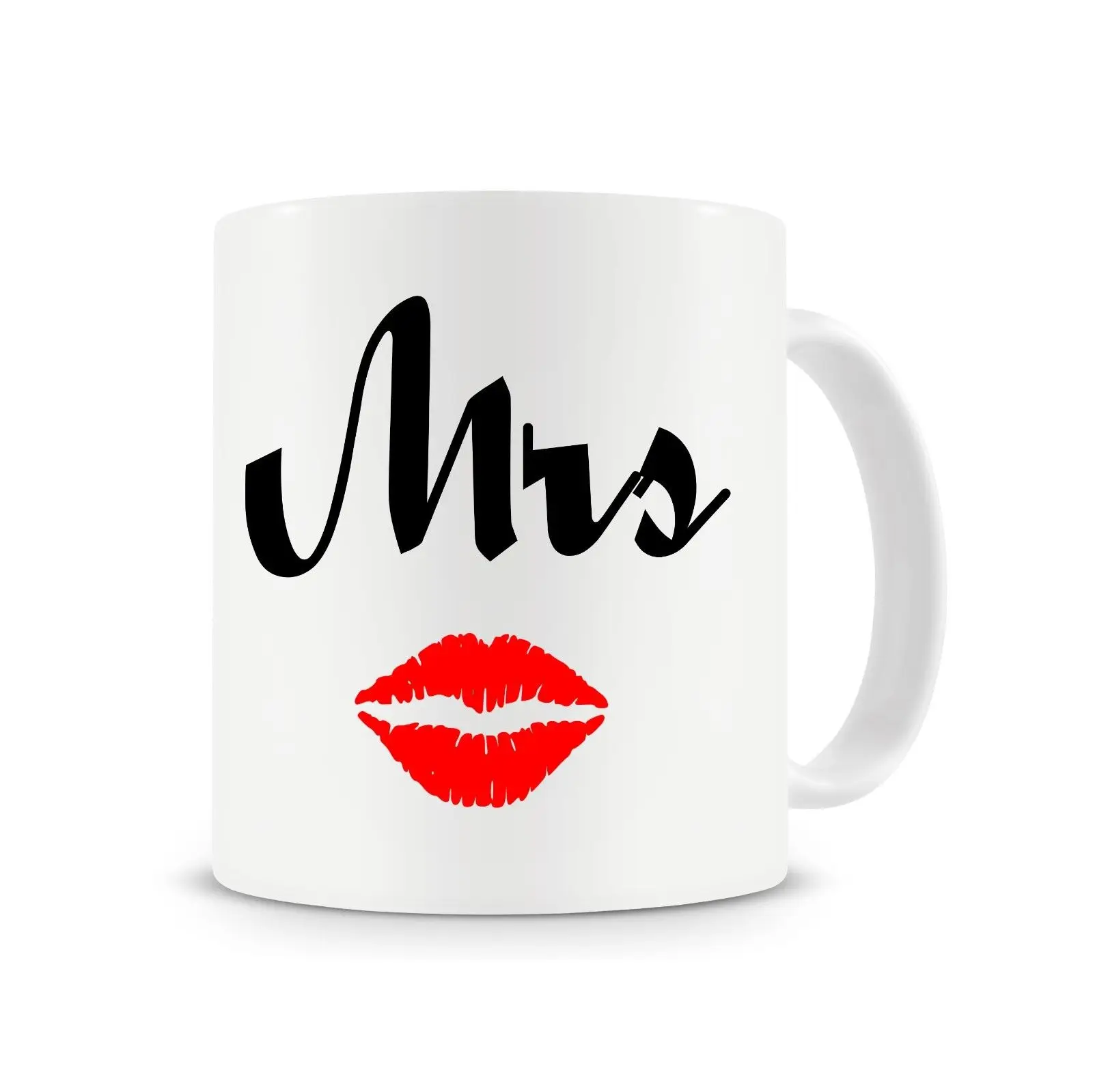 

Mrs Mug, Wedding Mugs, Anniversary Mug Up with Stirring Spoon Gift for Couples