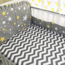 Мультфильм летний комплект белья комплекты детской кроватки Детские бамперы хлопок 6 шт./компл. Постельный набор протектор бортики для кроватки/простыня/наволочка