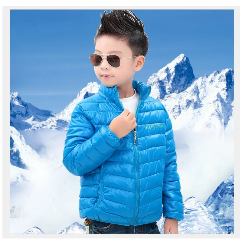 Solid Blue Boy Down Coats Outfits Children Winter Jacket Infant Coats