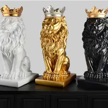 Золотая Корона, статуя льва, украшения ручной работы, рождественские украшения, домашняя скульптура, escultura, аксессуары для украшения дома