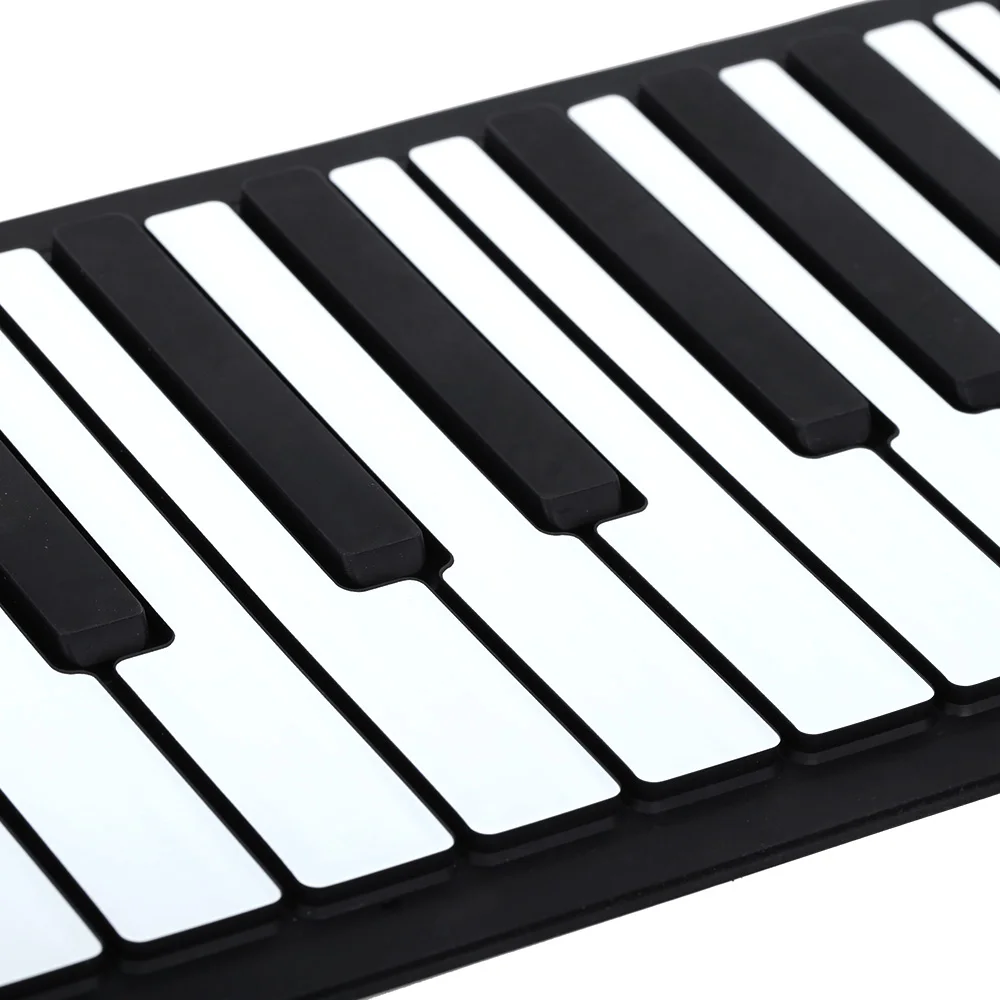 Portable 88 Keys Keyboard Piano Silicone Flexible Roll Up Piano Foldable Keyboard Hand-rolling Piano with Battery Sustain Pedal