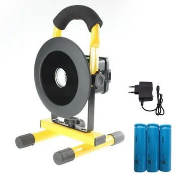 

Waterproof 10W LED Floodlight Rechargeable Work Flood Light SpotLights Red/White/Blue Outdoor Camping 18650 battery With charger
