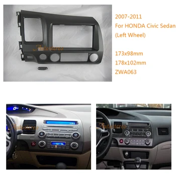 

Car Radio Fascia CD Panel for HONDA Civic Sedan 2007-2011 (Left Wheel) StereoPlate Facia Install Kit 11-063