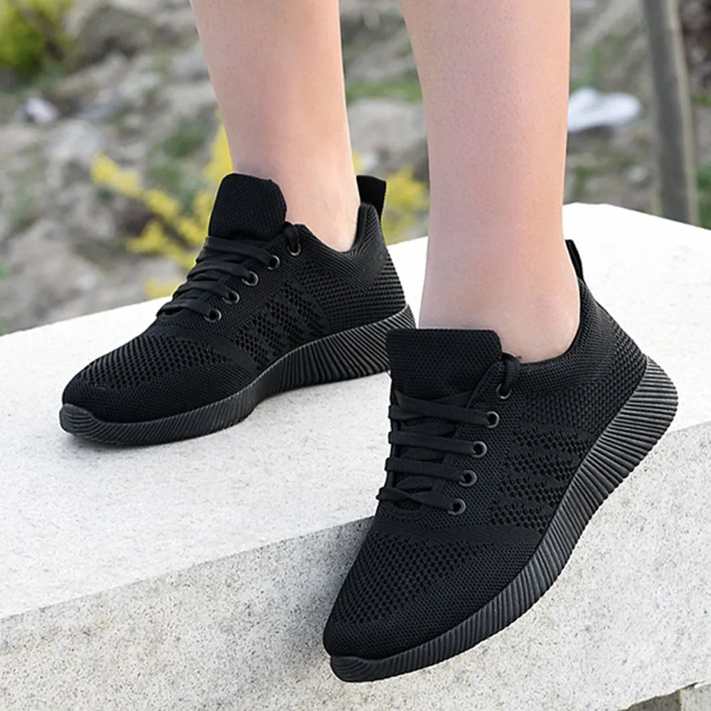 

running shoes for women flying woven casual shoes candy color student running shoes red breathable spor ayakkabi bayan #G4