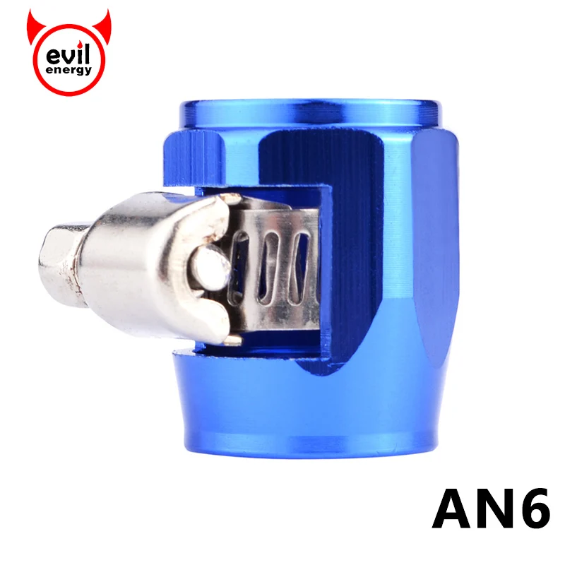 evil energy AN6 16mm Push On Hose End Cover Clamp Adapter Aluminum Anodize Fitting Ends Red Blue Black | Автомобили и мотоциклы