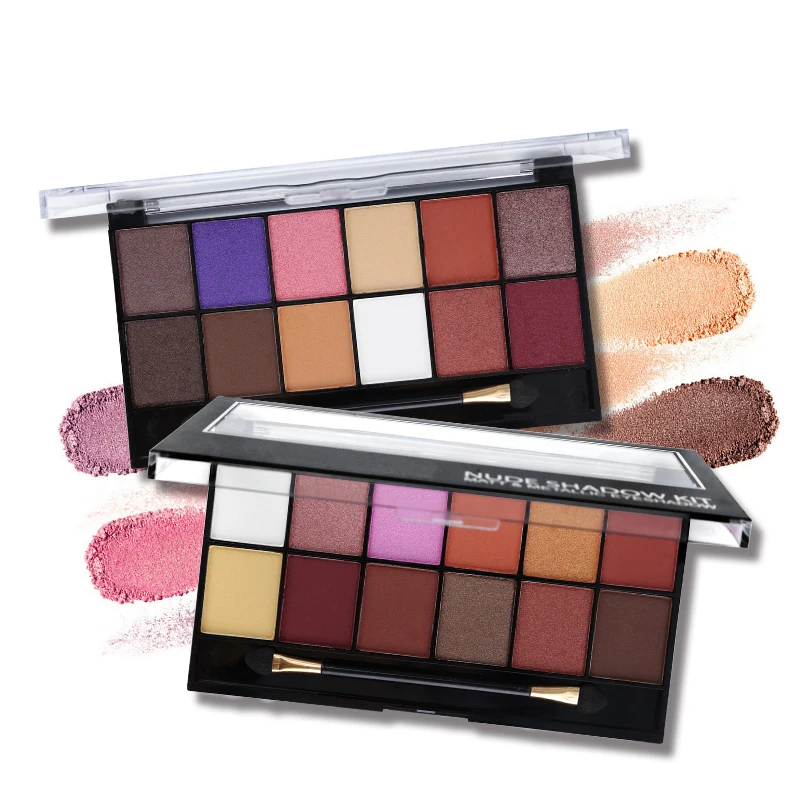 

Women 12 Colors Shimmer & Matte Eyeshadow Makeup Set Nude Eye Shadow Palette Long Lasting Natural Cosmetics Kit with Brush