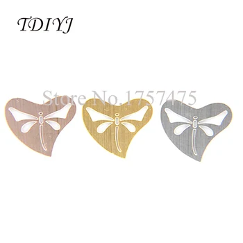 

TDIYJ 20pcs Fashion Design 21mm Mixed Stainless Steel Heart Dragonfly Plates Floating Charms for 30mm Glass Locket Pendants