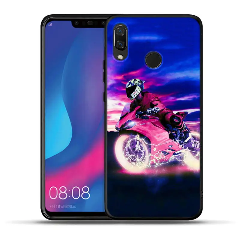 Модные «городская улица» мотоцикла чехол для Honor 20 Pro 10 9 9i 8 Lite 8X 8C 8S 7A 7X V20 вид 20 Силиконовые чехлы Fundas - Цвет: H1335