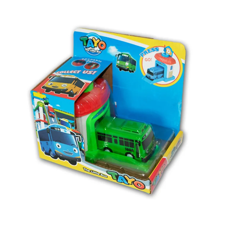 Мини пластиковый автобус тайо Корейский мультфильм тайо маленький автобус араба Oyuncak гараж детские игрушечные автомобили модель для детей Brinquedo - Цвет: green