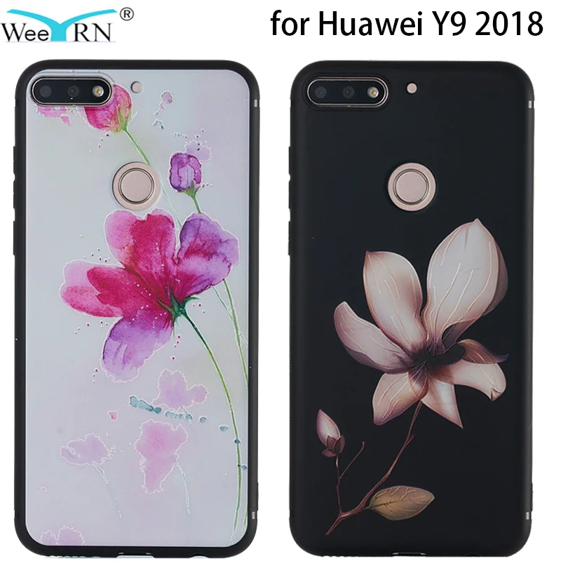 

Funda Huawei Y9 2018 Cases Silicone Soft Cover for Huawei Y9 2018 Cute Flowers Floral Printing TPU Cover