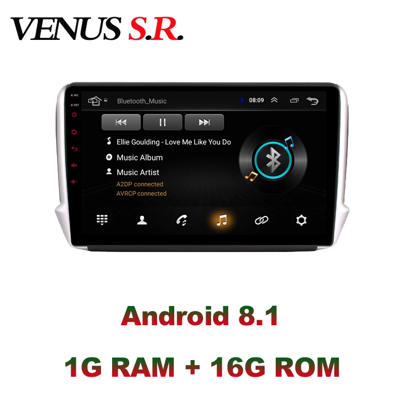 Clearance VenusSR Android 8.1 2.5D car dvd for peugeot 2008 208 Radio 2014-2018 multimedia headunit GPS Radio stereo gps navigation 2
