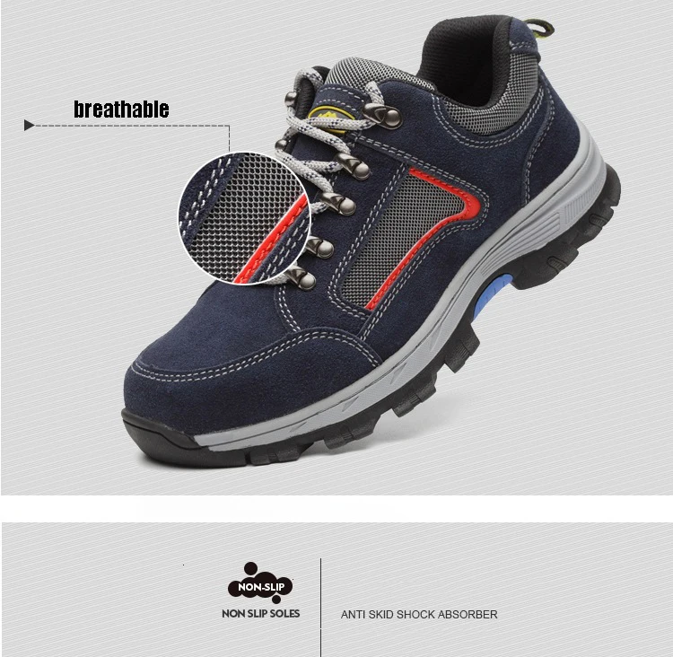 de aço masculino sapatos de segurança de