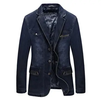 L--3XL Bigger Size Denim Blazer Men Casual Suit Jacket High Quality Spring Autumn Men's Top Clothing blazer hombre L--3XL Bigger Size Denim Blazer Men Casual Suit Jacket High Quality Spring Autumn Men's Top Clothing blazer hombre