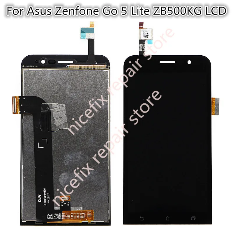 Черный для Asus Zenfone Go 5 Lite ZB500KG Полный ЖК дисплей + сенсорный экран дигитайзер стекло