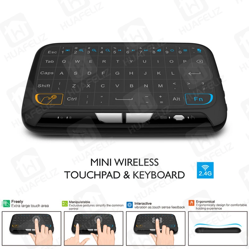 Мини H18 Plus Air mouse беспроводная клавиатура 2,4G с тачпадом мышь для Windows Android tv Box Google Smart tv Linux Windows Mac